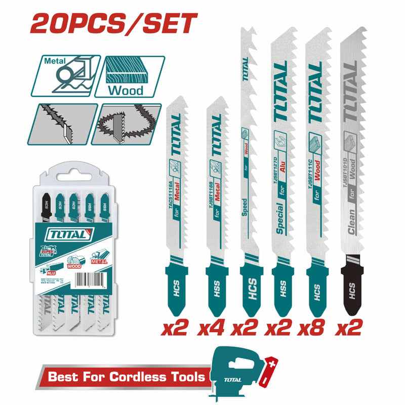 HOJAS DE SIERRA DE CALAR PARA MADERAY METAL T111C, T244D, T101D, T118B, T118A, T127D SET DE 20 PIEZA