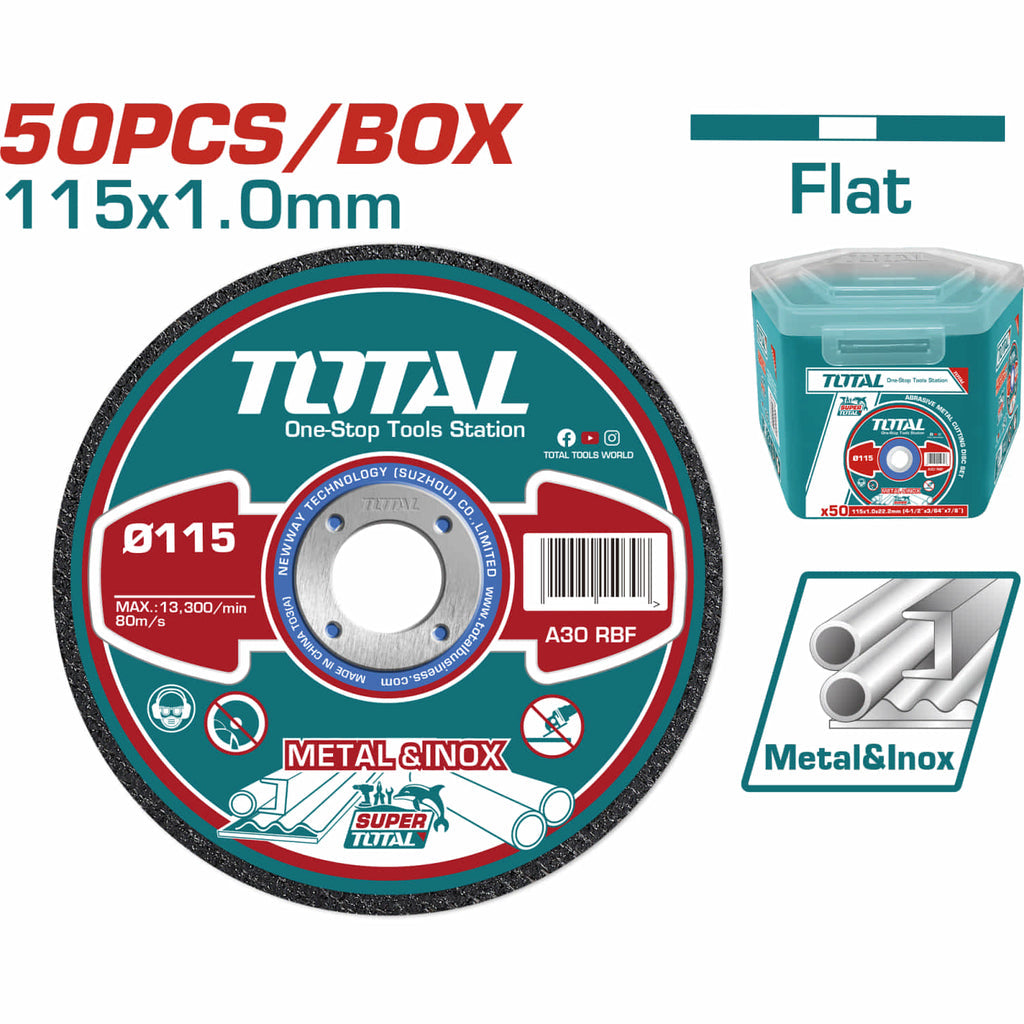 [SKUIMG]TAC20111550|DISCOS DE CORTE DE METAL E INOXIDABLE 4 1/2" X 3/64" X 7/8" CENTRO PLANO (CAJA DE 50 PZAS)