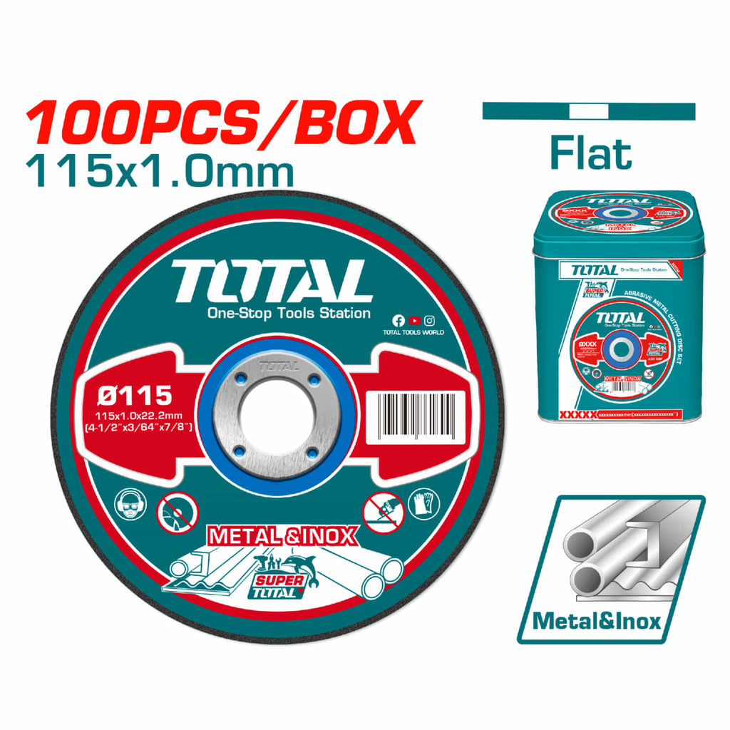 [SKUIMG]TAC210115100|TAC210115100_1773878427673_1.jpg|DISCO CORTE DE METAL Y ACERO INOXIDABLE. 4 1/2" X 1.0MM PLANO (CAJA DE 100 PZAS)
