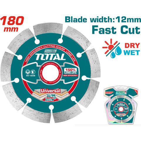 [SKUIMG]TAC21118012|DISCO DE DIAMANTE PARA MARMOL Y GRANITO 7" ESPESOR 12MM CORTE SECO Y HUMEDO.