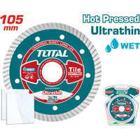 [SKUIMG]TAC2131051HT|TAC2131051HT.jpg|DISCO DE CORTE DE DIAMANTE ULTRAFINO. 105 (4 ") X 20 MM. ANCHO DEL BLADE: 10 MM.