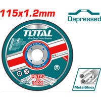 [SKUIMG]TAC22111511|TAC22111511_1.jpg|DISCO CORTE DE METAL Y ACERO INOXIDABLE. 115MM (4 1/2") X 1.2MM (3/64�) X 22.2MM (7/8"). CONCAVO