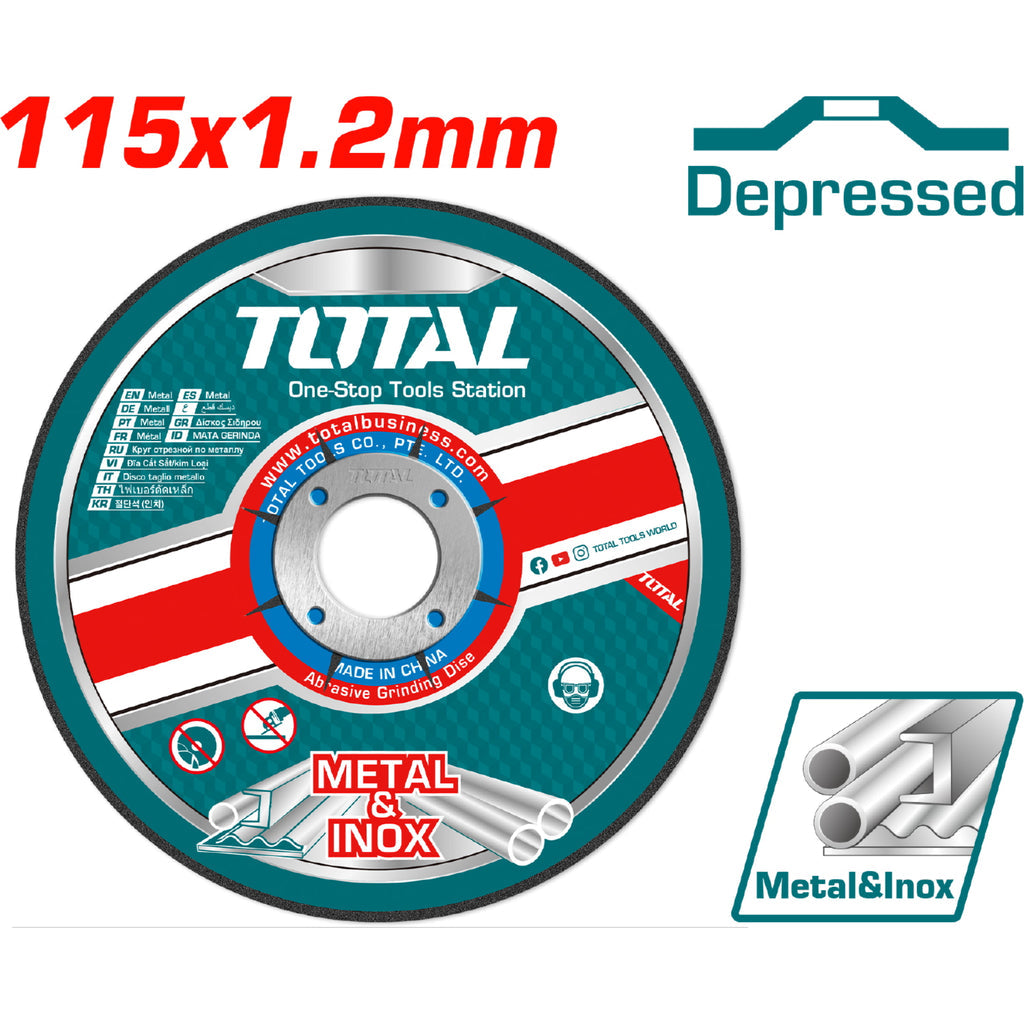 [SKUIMG]TAC22111511|TAC22111511_1773879828540_1.jpg|DISCO CORTE DE METAL Y ACERO INOXIDABLE. 115MM (4 1/2") X 1.2MM (3/64�) X 22.2MM (7/8"). CONCAVO