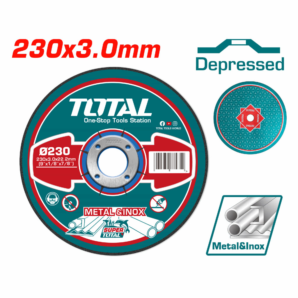 [SKUIMG]TAC2212301HA|TAC2212301HA_1773880027933_1.jpg|DISCO CORTE DE METAL Y ACERO INOXIDABLE 9" 230X3.0MM. CONCAVO. SET 25 PIEZAS.