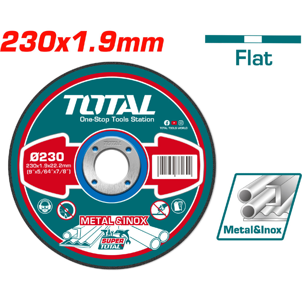 [SKUIMG]TAC2212303|TAC2212303.jpg|Disco de corte para metal plano 230 MM ( 9" ) X 1.9MM ( 5/64")X 22.2MM ( 7/8" )
