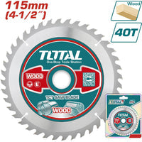 [SKUIMG]TAC231255|TAC231255.jpg|DISCO CORTE MADERA 115MM 4 1/2" 40T,ARBOR:22.2MM REDUCTION RING:16MM