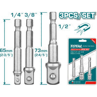 [SKUIMG]TAC273651|SET DE ADAPTADORES PARA SOCKETS 1/4", 3/8", 1/2".