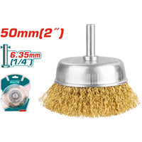 [SKUIMG]TAC33021|CEPILLO DE ALAMBRE DE COPA CIRCULAR CON VASTAGO DE 50MM. PARA TALADRO. DIÁMETRO DEL VASTAGO: 6.35 MM