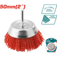 [SKUIMG]TAC33025|CEPILLO DE NYLON DE COPA CIRCULAR PARA TALADRO CON VÁSTAGO DE 50MM.
