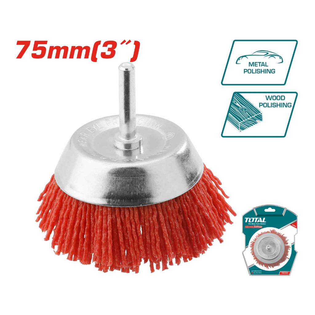 [SKUIMG]TAC33035|TAC33035.jpg|Cepillo de nylon de copa circular para taladro con vástago de 75mm.