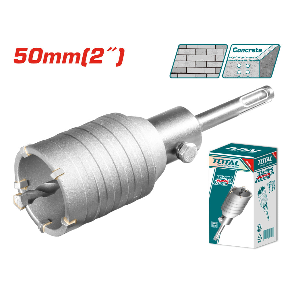 [SKUIMG]TAC430501|TAC430501_1.jpg|BROCA CIRCULAR PARA CONCRETO. DI�METRO: 50MM. 5 PZAS DE CUCHILLAS TCT. CON ADAPTADOR DE