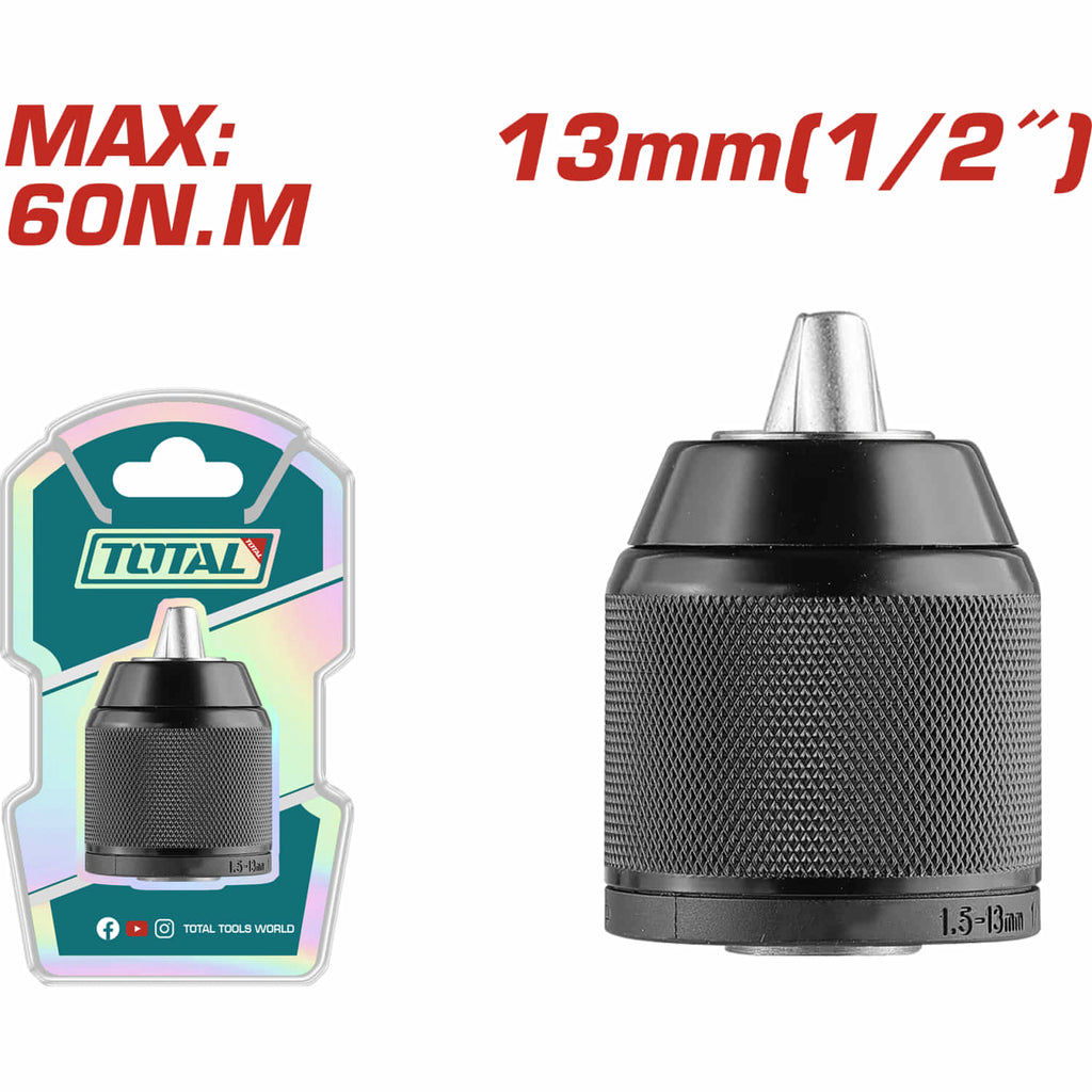 [SKUIMG]TAC4513201|TAC4513201_1.jpg|MANDRIL PORTABROCAS DE IMPACTO SIN LLAVE 13MM (1/2") 60NM