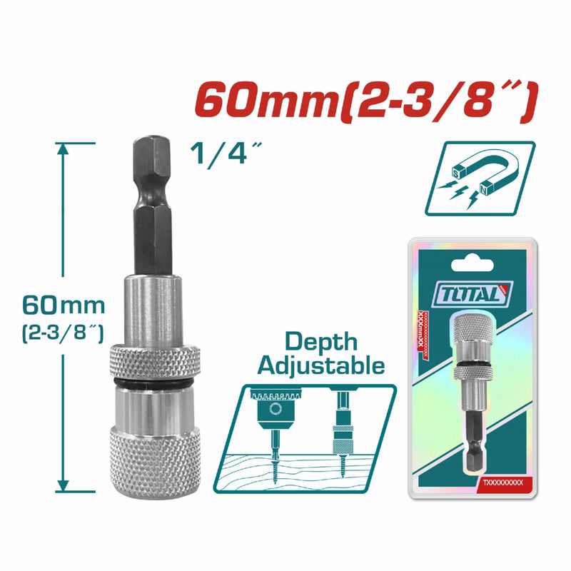 [SKUIMG]TAC464601|TAC464601.jpg|PORTAPUNTAS DE DESTORNILLADOR CON SOPORTE DE PRECISIÓN 60 MM.(2-3/8"). MAGNÉTICO.