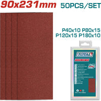 [SKUIMG]TAC7492412|TAC7492412_1.jpg|PAPELES DE LIJA 90X231MM P40 P80 P120 P180 ADECUADO PARA LIJAR MADERA, PARED, METAL Y VIDRIO. SET DE
