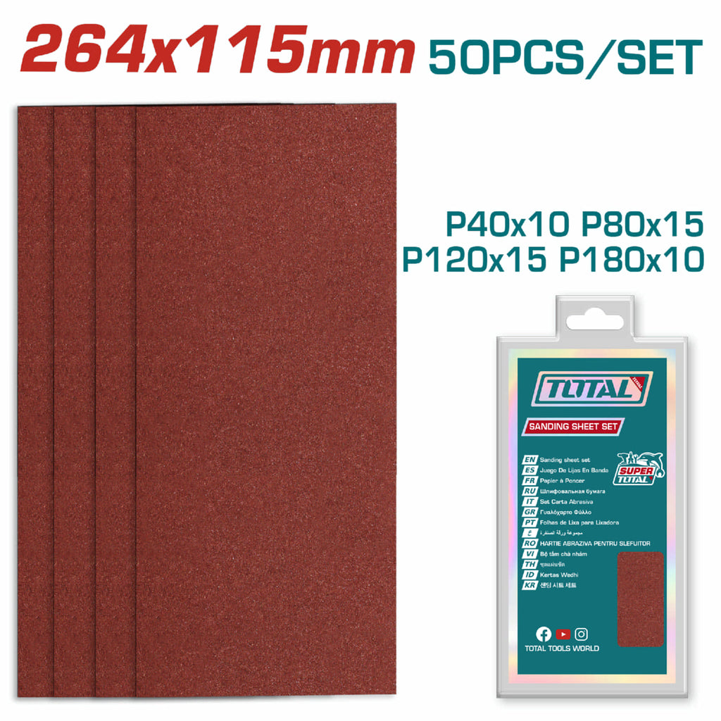 [SKUIMG]TAC749261151|TAC749261151_1773884092370_1.jpg|PAPELES DE LIJA 264 X 115MM P40 P80 P120 P180. IDEAL PARA MADERA Y METAL. SET DE 50 PIEZAS.