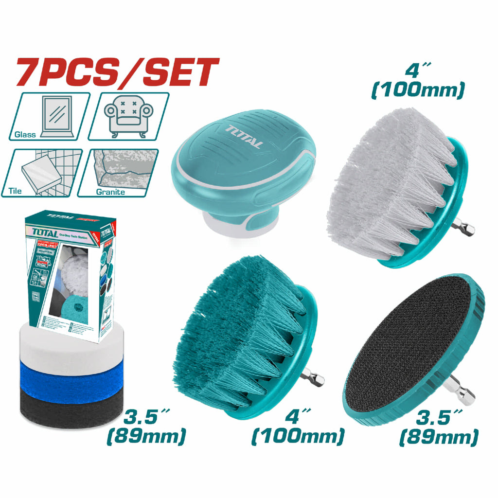 [SKUIMG]TACB0701|TACB0701_1773885254024_1.jpg|CEPILLOS PARA DRILL LIMPIEZA CON ACCESORIOS. INCLUYE: CEPILLOS, ALMOHADILLAS Y SOPORTE. SET DE 7 PIE