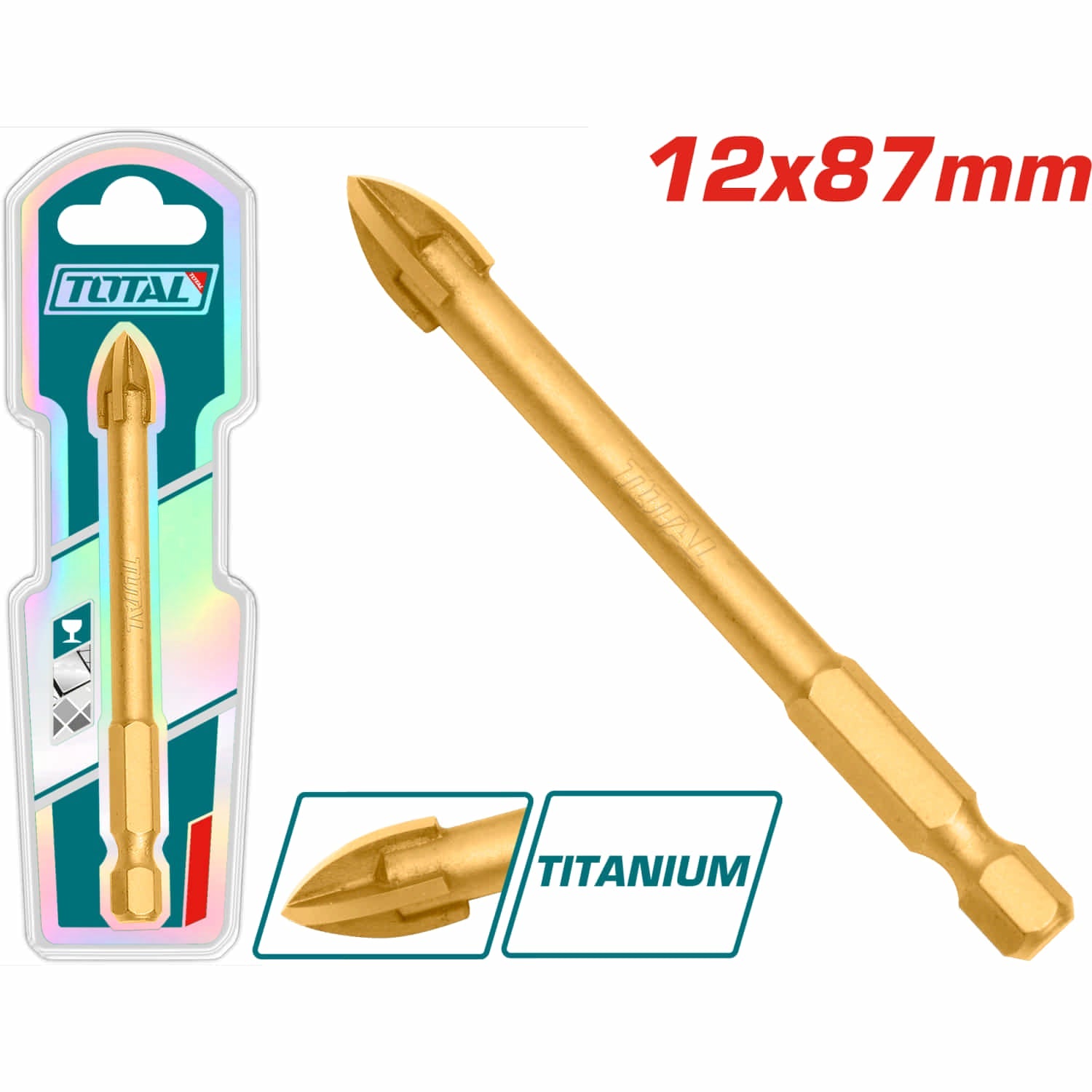 [SKUIMG]TACG211212|TACG211212_1.jpg|BROCA PUNTA FLECHA PARA VIDRIO Y AZULEJOS 12X87MM. CHAPADO EN TITANIO