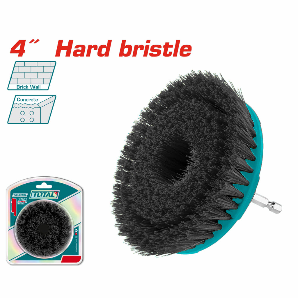 [SKUIMG]TACH1401|TACH1401_1773885504107_1.jpg|CEPILLO DE CERDAS DURAS 4" IDEAL: MAMPOSTERIA, CONCRETO, METAL. VASTAGO 1/4" HEXAGONAL. PARA DRILL