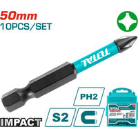 [SKUIMG]TACIM16PH223|TACIM16PH223_1.jpg|JUEGO DE PUNTAS PARA DESTORNILLADOR PH2 (10 PIEZAS, 50MM) ACERO INDUSTRIAL S2, PUNTA MAGN�TICA