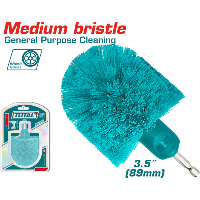 CEPILLO DE CERDAS MEDIANAS 360o. IDEAL: PISOS, PORCELANA, GRANITO. VASTAGO 1/4" HEXAGONAL. PARA DRIL