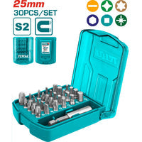 [SKUIMG]TACSD10306|TACSD10306.jpg|JUEGO DE PUNTAS DESTORNILLADORES TIPO BROCA. 25MM. 29 PZAS.