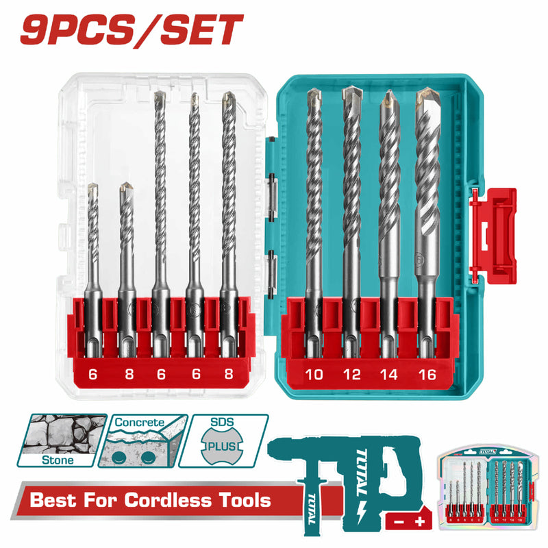 [SKUIMG]TACSDL30906|TACSDL30906.jpg|BROCAS PARA ROTOMARTILLO TALADRO SDS PLUS DE 9 PIEZAS. SE VENDE EN JUEGO.