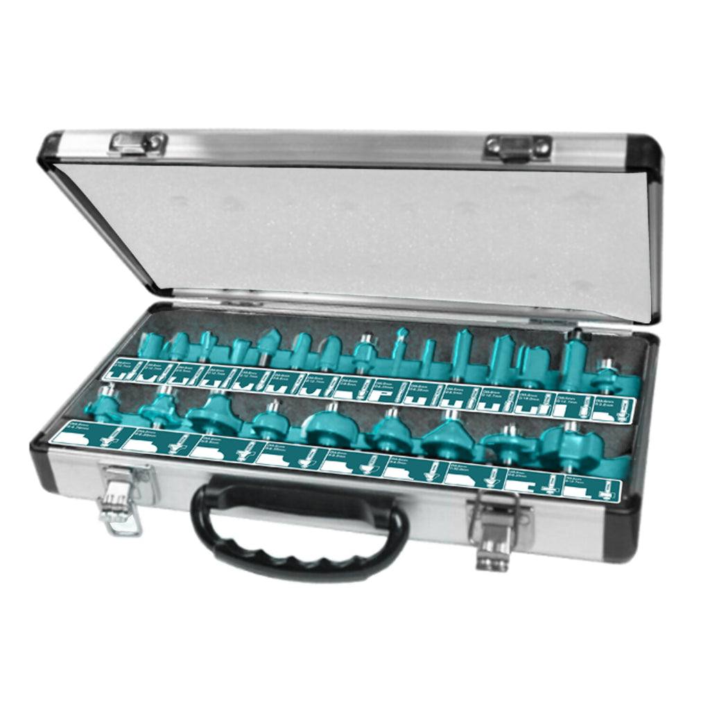 [SKUIMG]TACSR0240102|TACSR0240102.jpg|JUEGO DE BROCAS PARA ROUTER (24 PIEZAS) VÁSTAGO 1/2"
