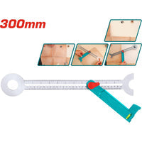 [SKUIMG]TAHS3011|TAHS3011_1.jpg|FALSA ESCUADRA �NGULO CON M�TRICA Y PULGADA HASTA 75� CUADRADO LONGITUD: 300 MM (11 PULGADAS)