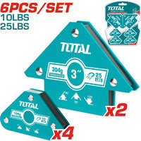 [SKUIMG]TAMWH6002|TAMWH6002_1.jpg|SET DE 6 DE ESCUADRAS DE SOLDADURA MAGN�TICOS. ACERO FUERZA DE TRACCI�N DE 10 Y 25 LBS