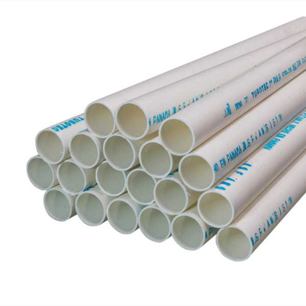 [SKUIMG]TB-026104|TB-026104_1.jpg|TUBOS DE PVC DE 20' LONGITUD. SDR26 CON CAMPANA.