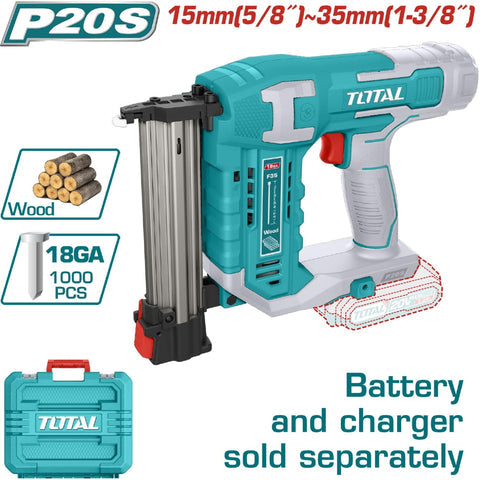 [SKUIMG]TCBNLI3505|TCBNLI3505_1.jpg|CLAVADORA MADERA INAL�MBRICA 20V DE IONES DE LITIO. CLAVOS TIPO F15~F35 CAPACIDAD CLAVOS:105PZS