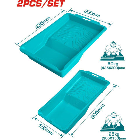 [SKUIMG]TCHPTT435105|TCHPTT435105_1.jpg|BANDEJAS PARA PINTAR. 435 X 300 X 150MM. CON MARCA DE VOLUMEN. DISE�O ESPECIAL. SET DE 2 PIEZAS.