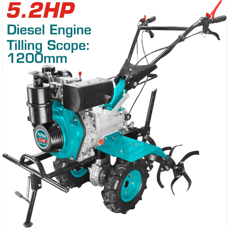 [SKUIMG]TDC12001|TDC12001.jpg|MOTO AZADA MOTOCULTOR DIÉSEL PARA ARAR LA TIERRA CULTIVADOR 5.2HP ALCANCE DE LABRANZA 1200MM