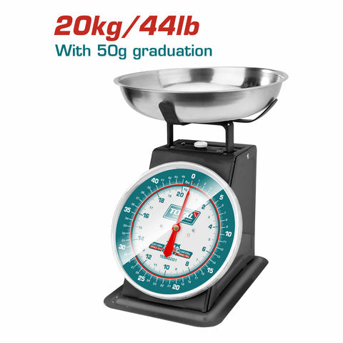 [SKUIMG]TESA5201|TESA5201_1.jpg|B�SCULA DE RESORTE PARA PESAR 20KG GRADUACI�N 50G PANTALLA: PLACA DE DIAL. B�SCULA DE AGUJA. BALANZA