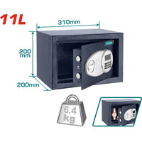 [SKUIMG]TESF2001|TESF2001_1.jpg|CAJA FUERTE DE SEGURIDAD 11 L. 200 X 310 X 200 MM. REGISTRA 3 A 8 D�GITOS.