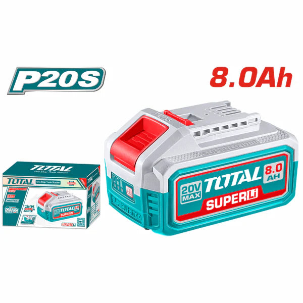 [SKUIMG]TFBLI2108|TFBLI2108-FRONTEND-DK4wvyxhuB_-5tHq.png|BATERÍA 20V 8.0AH. INDICADOR LED DE CARGA. COMPATIBLE CON MÚLTIPLES HERRAMIENTAS TOTAL