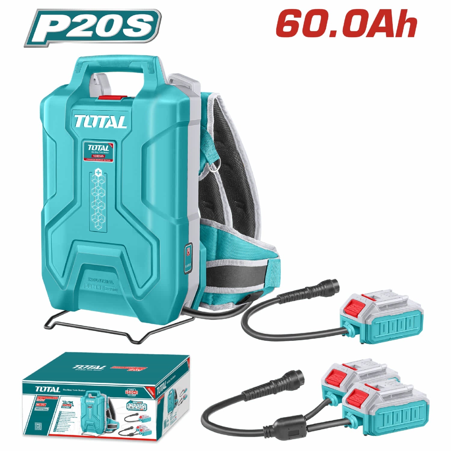 [SKUIMG]TFBLI241110|TFBLI241110.jpg|BATERÍA TOTAL 20V/40V 60.0AH/30.0AH PARA LA ESPALDA (1080WH) TIPO MOCHILA PORTÁTIL. INDICADOR LED. C