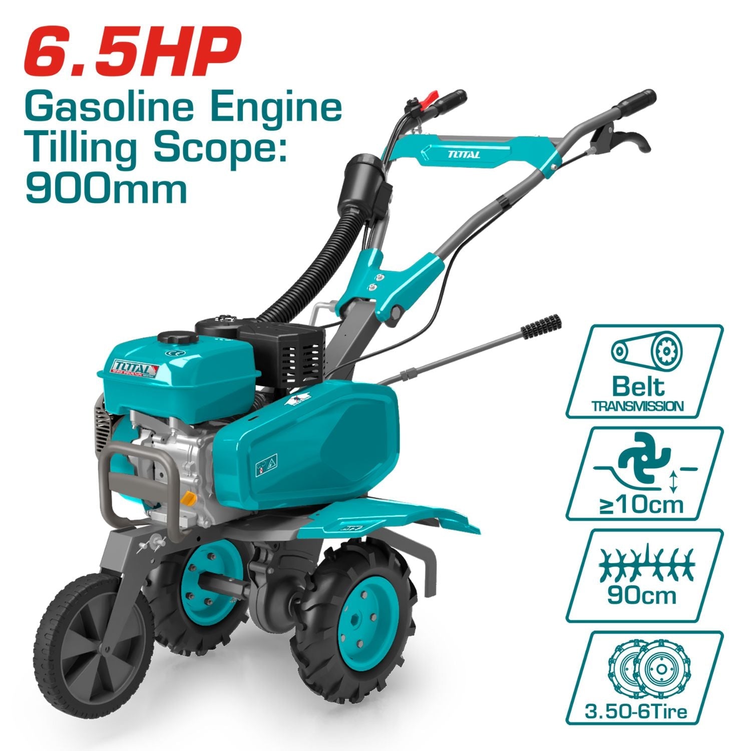 [SKUIMG]TGC5002|TGC5002.jpg|CULTIVADOR MOTORIZADO A GASOLINA 6.5 HP 11NM 2500RPM CAPACIDAD 0.95L MOTOCULTOR MOTO AZADA