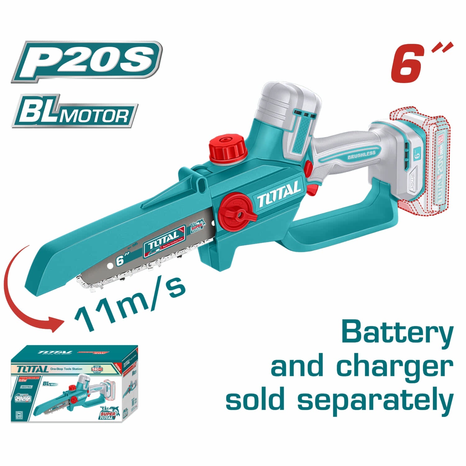 [SKUIMG]TGSLI2066|TGSLI2066.jpg|SIERRA PODADORA INALÁMBRICA 20V. LONG.6" (15CM). BATERÍA Y CARGADOR SE VENDEN POR SEPARADO.