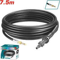 MANGUERA DE ALTA PRESIÓN DE 7.5 M PARA HIDROLAVADORA. MATERIAL PVC. PRESIÓN MÁXIMA: 150BAR (2175PSI)