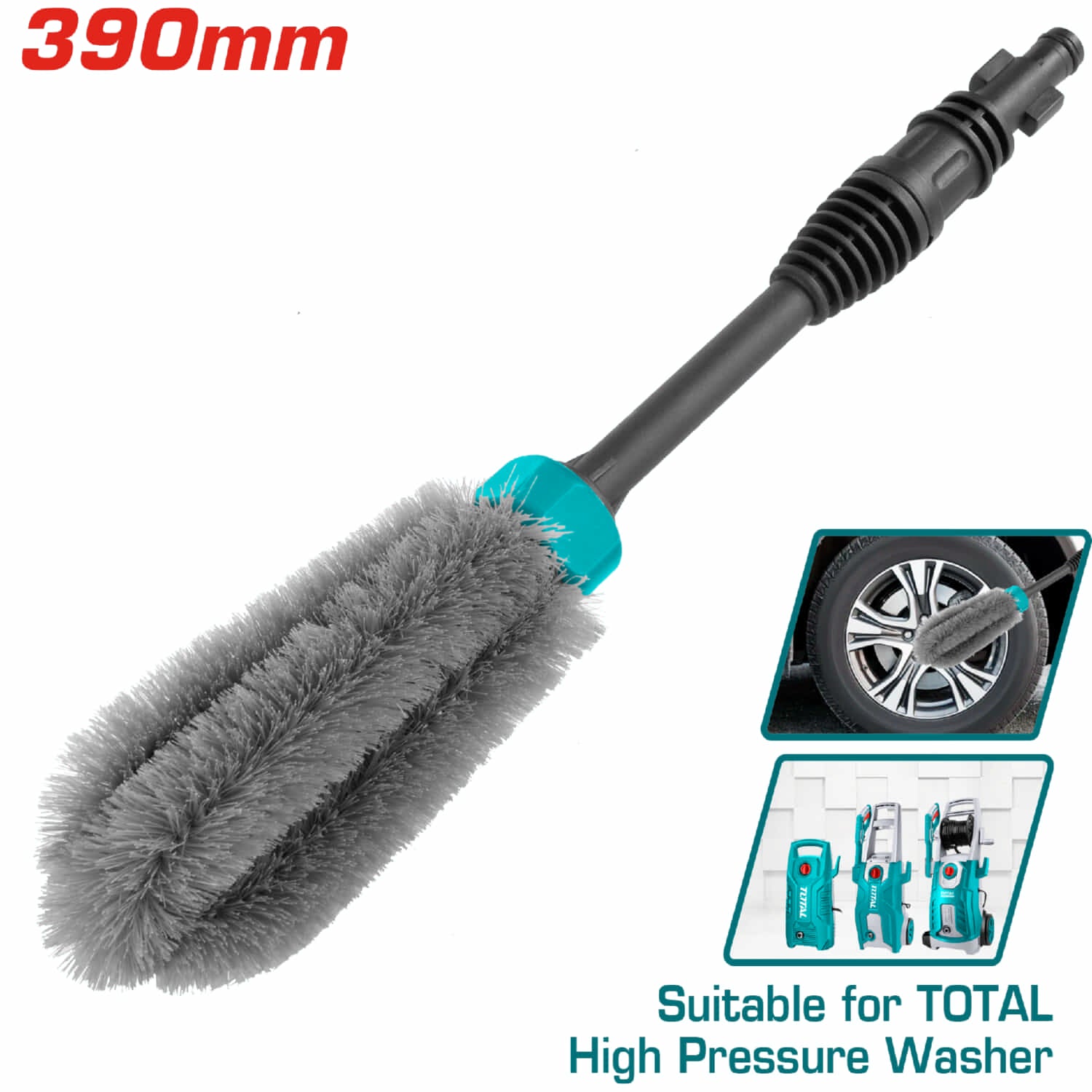 [SKUIMG]TGTWB1781|TGTWB1781.jpg|CEPILLO DE RUEDA PARA PISTOLA DE HIDROLAVADORA DE 390 MM.MATERIAL: PP Y PA66 + 30GF.