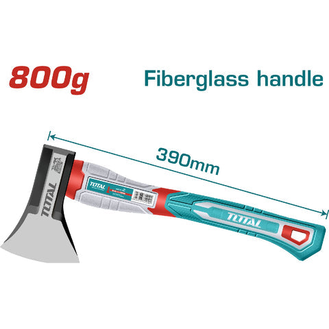 [SKUIMG]THAX061800|HACHA DE MANO 800G. TRATAMIENTO TERMICO, ACERO AL CARBONO #45. MANGO FIBRA DE VIDRIO.