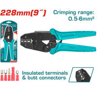 [SKUIMG]THCPJ0506|THCPJ0506_1.jpg|ALICATE CON MATRACA PARA CRIMPAR CONECTORES EL�CTRICOS 0.5-6MM�