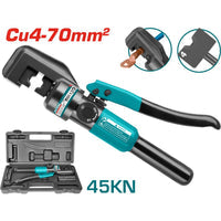 [SKUIMG]THCT070|THCT070.jpg|PRENSA HIDRÁULICA, TAMAÑO: 4-72MM2 PRESIÓN DE TRABAJO:45 KN, CORTE: 11 MM, CORTE HEXAGONAL
