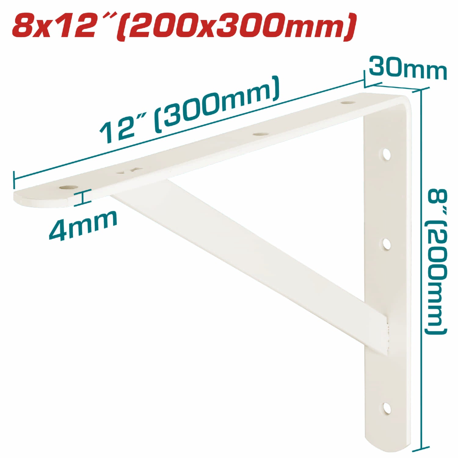 [SKUIMG]THDSB0812|THDSB0812.jpg|SOPORTES DE REPISAS 8X12" ESP. 4MM. 6 PUNTOS DE FIJACIÓN. CAP. 500KG.