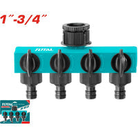 [SKUIMG]THHC604101|THHC604101.jpg|CONECTOR DE CUATRO VÍAS 1" - 3/4. ABS. PARA MANGUERAS DE AGUA