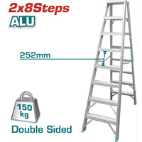 [SKUIMG]THLAD01081|THLAD01081_1.jpg|ESCALERA DE TIJERA ALUMINIO 8 PASOS. 2,04 MTS