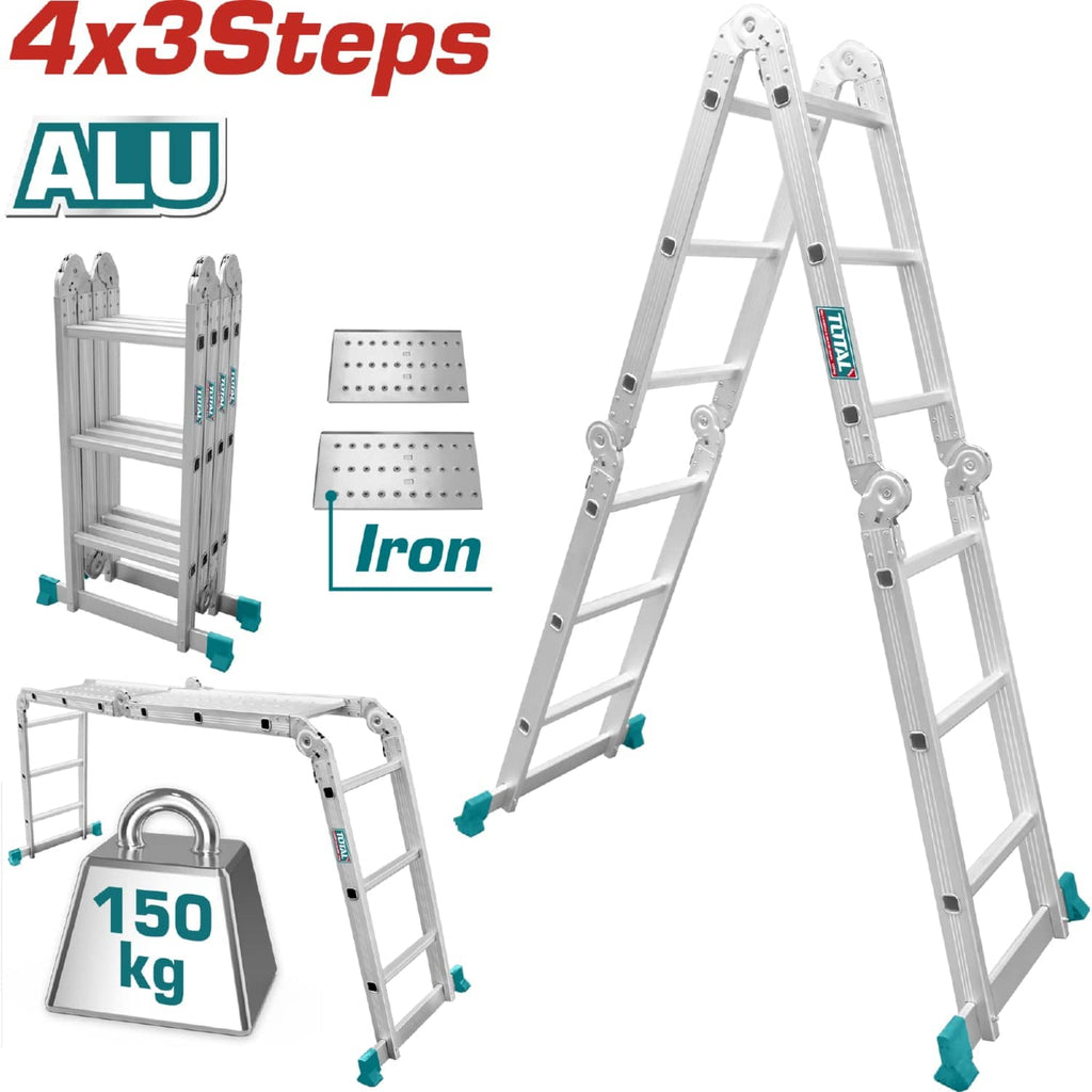 [SKUIMG]THLAD04431|THLAD04431_1.jpg|ESCALERA MULTIPOSICION 4 X 3 DE ALUMINIO.