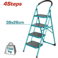 [SKUIMG]THLAD09041|THLAD09041_1.jpg|ESCALERA DE 4 PELDA�OS MET�LICA TOTAL TOOLS