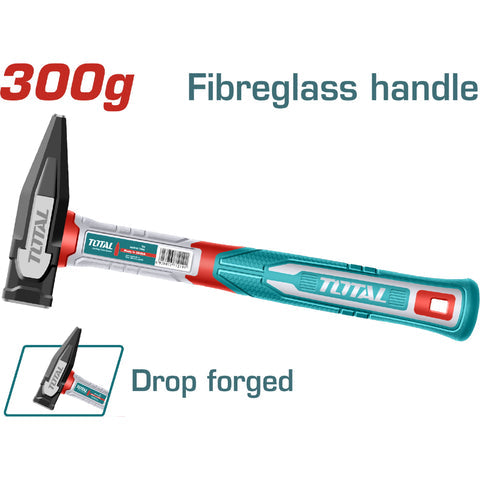 [SKUIMG]THMH62300|MARTILLO FORJADO 300G TRATAMIENTO TERMICO, ACERO #45 MANGO FIBRA VIDRIO. MARTILLO DE MAQUINISTA